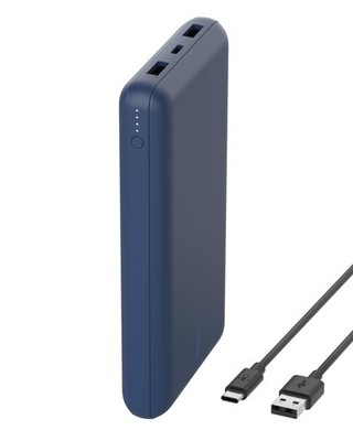 Belkin USB C Tragbares Ladegerät 20000mAh, 20K Leistung 20.000 - 15 Watt, Blau 