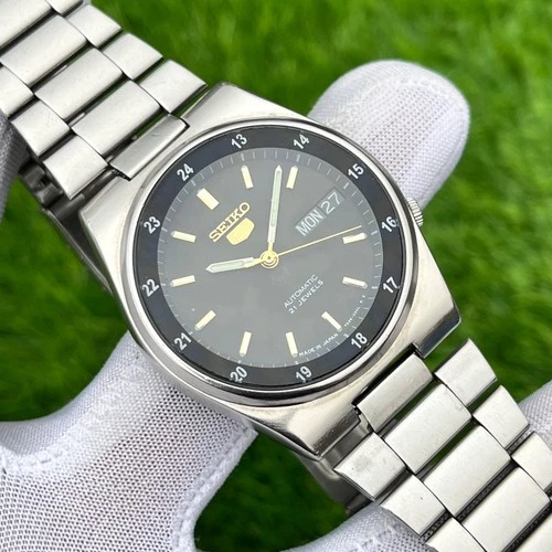 Vintage Seiko 5 Railway Time 21J Automatic Japan Made Men’s Watch 7009-3160