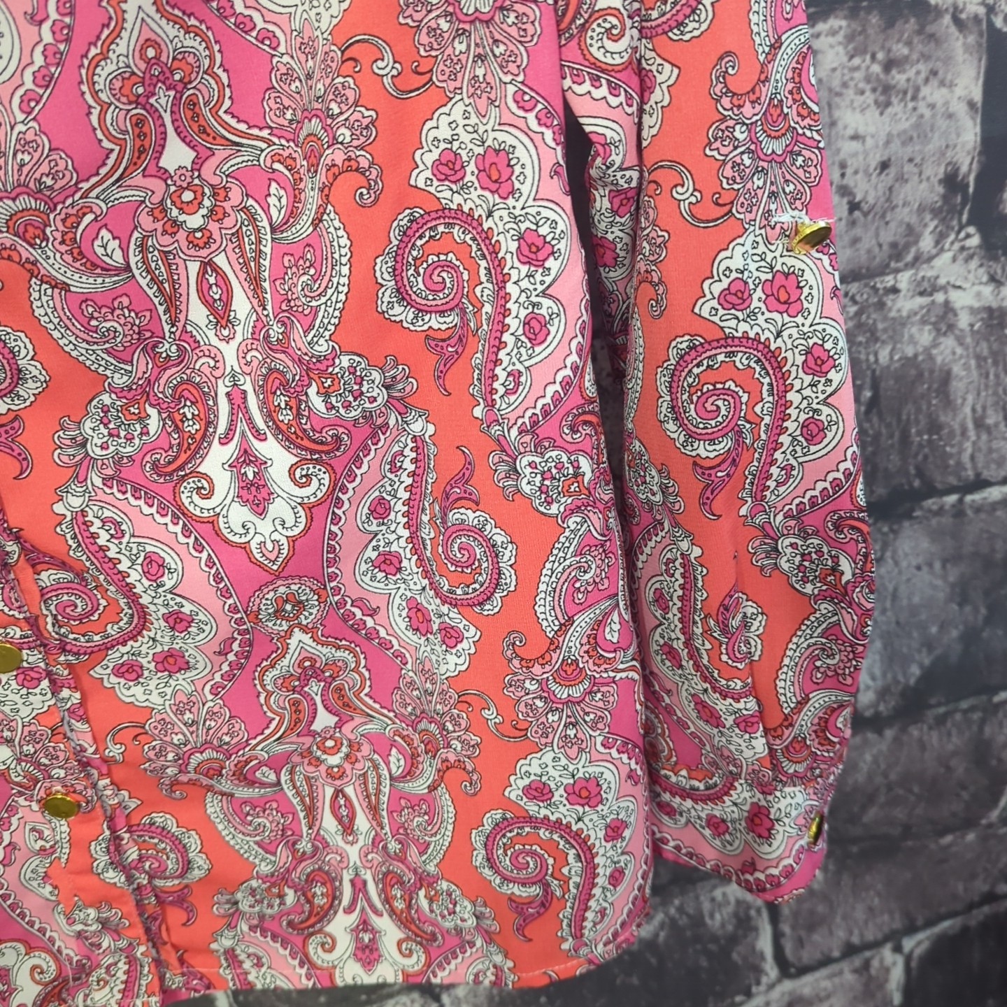 Notations Multicolor Paisley Button Up Shirt Wome… - image 7