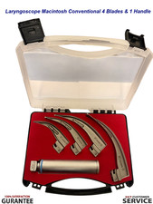 Laryngoscope Macintosh 4x Cvd Blades Conventional Set Medical Diagnostic Exam CE