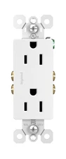 **15 Amp Decorator Duplex Outlet Side/Push Wire White Wall Electrical Outlet**