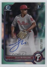 2022 Bowman Draft Chrome Pick Aqua Lava Refractor /199 Alex McFarlane Auto 0j19