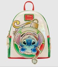Disney Loungefly Stitch And Scrump Iridescent Holiday Ornament Mini Backpack NWT