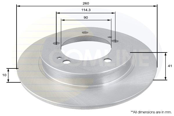 Brake Disc Rear Solid 260 mm Outer Diameter Fits Mitsubishi FTO COMLINE ADC0376
