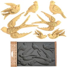 Iron Orchid Designs BIRDSONG Silicone Decor Mould IOD NEW Retired Birds Wings