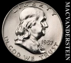 1957-D Franklin Half Dollar - Choice Gem Brilliant Unc+++  Lustrous  #L6786