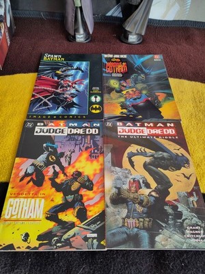 4 US DC PRESTIGE CROSSOVER BATMAN SPAWN JUDGE DREDD VENDETTA RIDDLE JUDGEMENT XO
