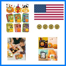 Halloween Pumpkin Stickers for Kids DIY Craft Sheets for Trick or Treat Bag...