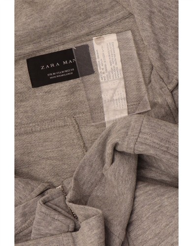 Zara Herren Trainingsanzug Oberteil Jacke mittelgrau gefleckt Baumwolle CO04 - Bild 3 von 3