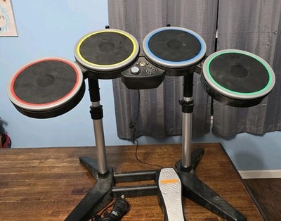 Harmonix Rock Band 4 Xbox One Drum Set w/Pedal Microphone, & Game Used & working