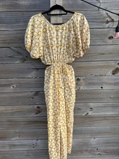 Summer jumpsuit Floral yellow bohemian rompers