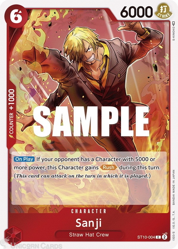 ST10-004 Sanji : Common Non-Foil English One Piece TCG Card : LD01: Learn Togeth