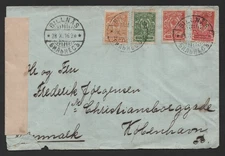 FINLAND / RUSSIA 1916 WORLD WAR I CENSORED COVER BILNAS TO COPENHAGEN