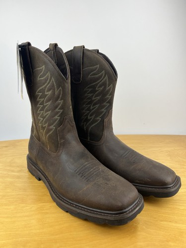 NWT Ariat Men's Groundbreaker Wide Square Soft Toe Brown Boot Size 12D 10020059 - Picture 1 of 17