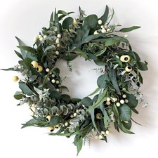 Wreaths for Front Door 22 Inch, All Season Greenery Wreath Olive Eucalyptus L...