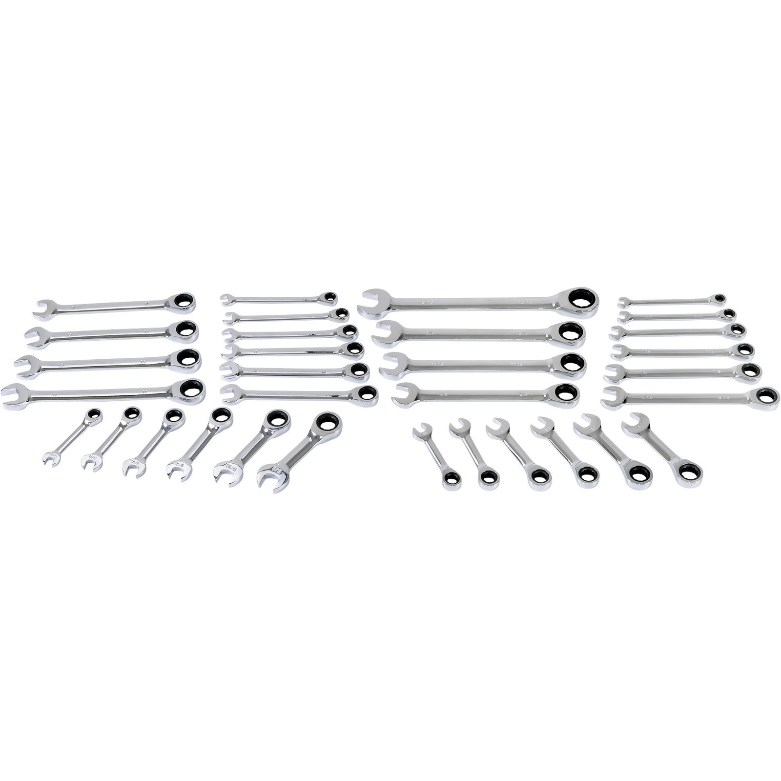 Klutch Ratcheting Combination Wrench Set, SAE/Metric, Chrome Vanadium Steel,