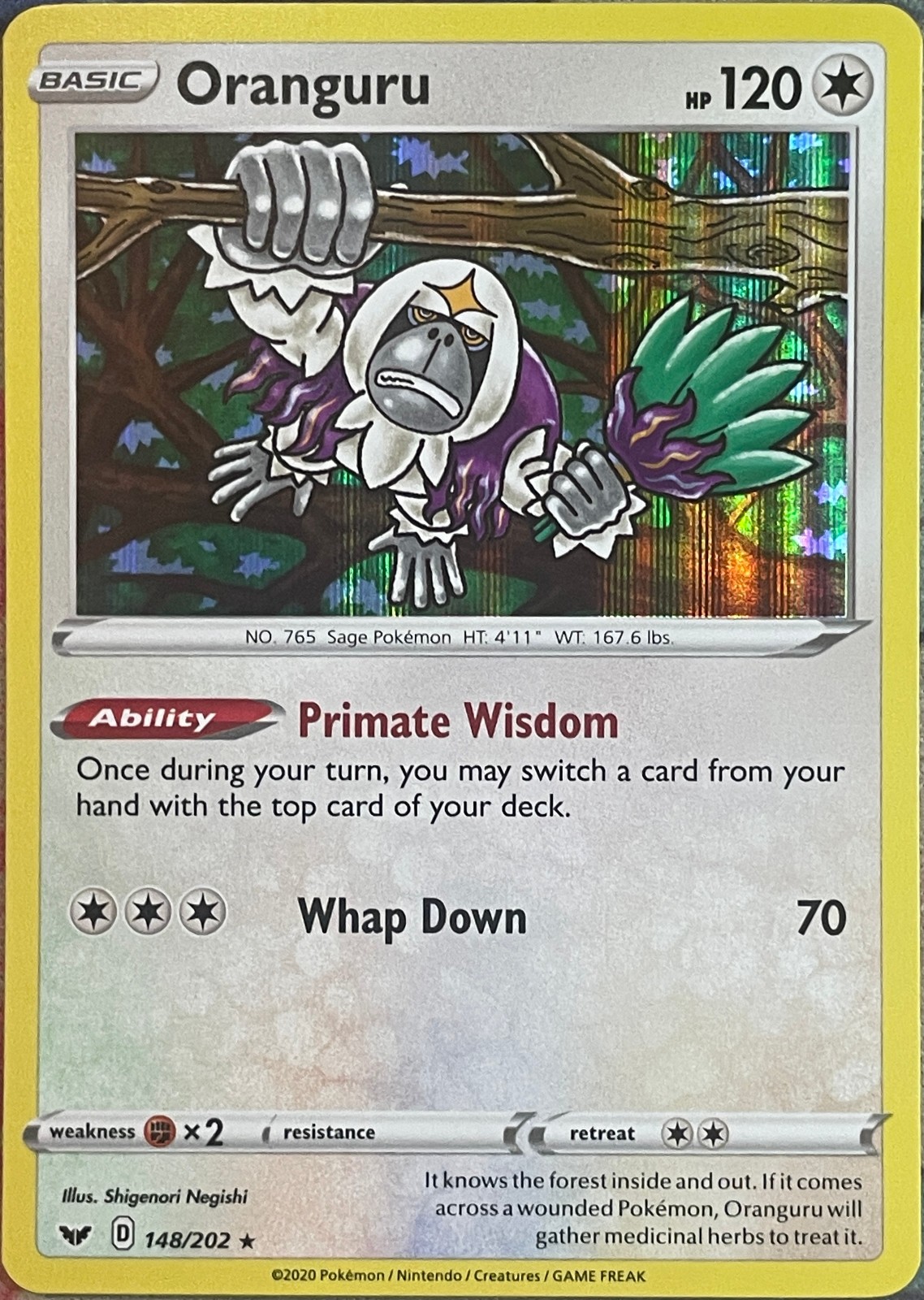Oranguru Holo Rare - 148/202 - Sword & Shield Base Pokemon 2020