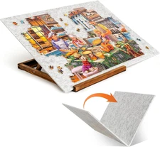 Foldable Jigsaw Puzzle Board with 3 Angle Adjustable Bracket/Stand, Lightweight 