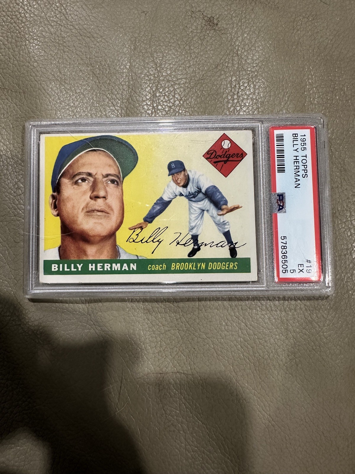 1955 Topps #19 Billy Herman PSA 5 HOF Brooklyn Dodgers 8104