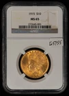 1915 G$10 Indian Head Gold Eagle - Ten Dollar - PQ Coin - NGC MS 65 - SKU-G5755
