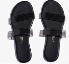 TKEES - Alexa Clears Women's Black Slides  - Size: 6 UK - 39 EU