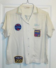 Vtg KING LOUIE Ladies Bowling Shirt 1950s-'73 Chain Stitch "SHIRL" Ohio State 42
