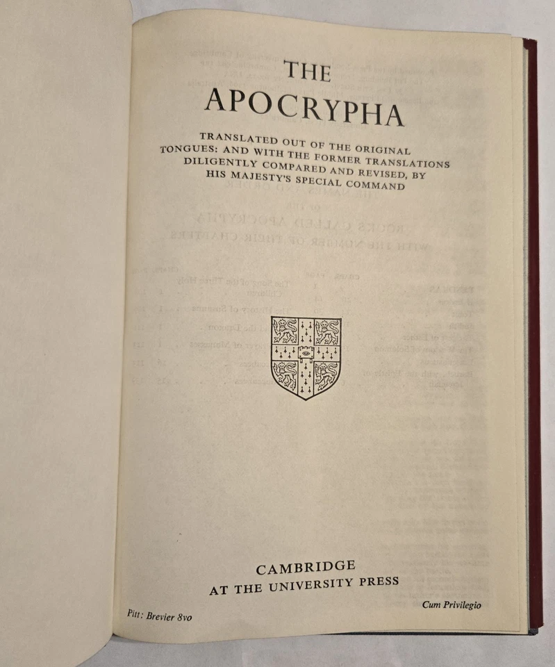 Apocrypha Cambridge University Press Vtg Hardback AS IS  - Image 2 of 4