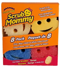 GENUINE Scrub Mommy Dual-Sided Scrubber Sponge Scratch Free, 8 Pack