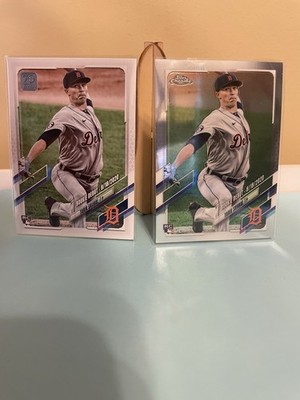 Topps 2021 Tarik Skubal Detroit Tigers Chrome Update Rookie Card USC82 & US284
