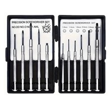 11pc Small Precision Screwdriver Set Mini 6 Sizes Flat Philips for Watch Glasses