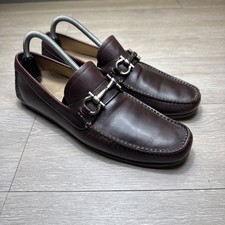 Salvatore Ferragamo Mens 9 Leather Horsebit Loafers Oxblood Burgundy Classic