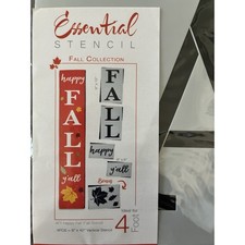 Essential Stencil Reuseable 4 Pc 4 Ft Flexible Washable Strong Happy Fall Y  all