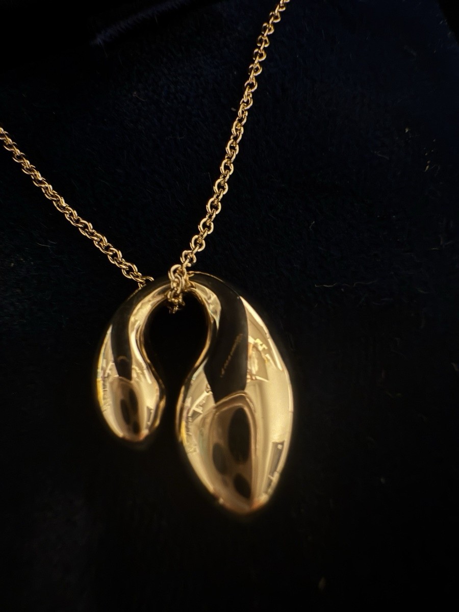 アクセサリー Tiffany&Co double teardrop motif pendant Tiffany & Co. Elsa Peretti 18k Yellow Gold Double Teardrop Pendant