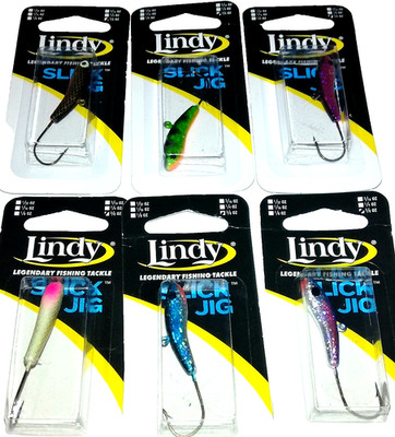 Lindy Tackle 3/8  Slick Ice Jigs  (Lot of 6-SJ1638-21)
