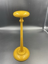 Vintage Mid Century Hat / Wig Display Stand   Yellow Pedestal