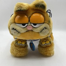 RARE VTG EUC 1981 Dakin 13" GARFIELD Plush - "My Favorite Slippers"