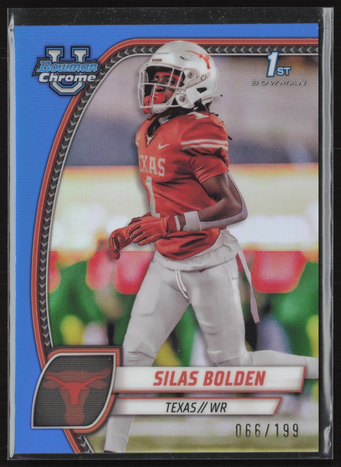 2024 Bowman Chrome U Silas Bolden Blue Refractor /199 Texas Longhorns #164