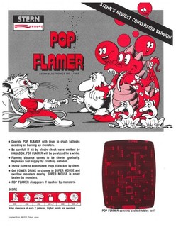 Pop Flamer Stern  Video Arcade Flyer / Brochure / Ad - Excellent