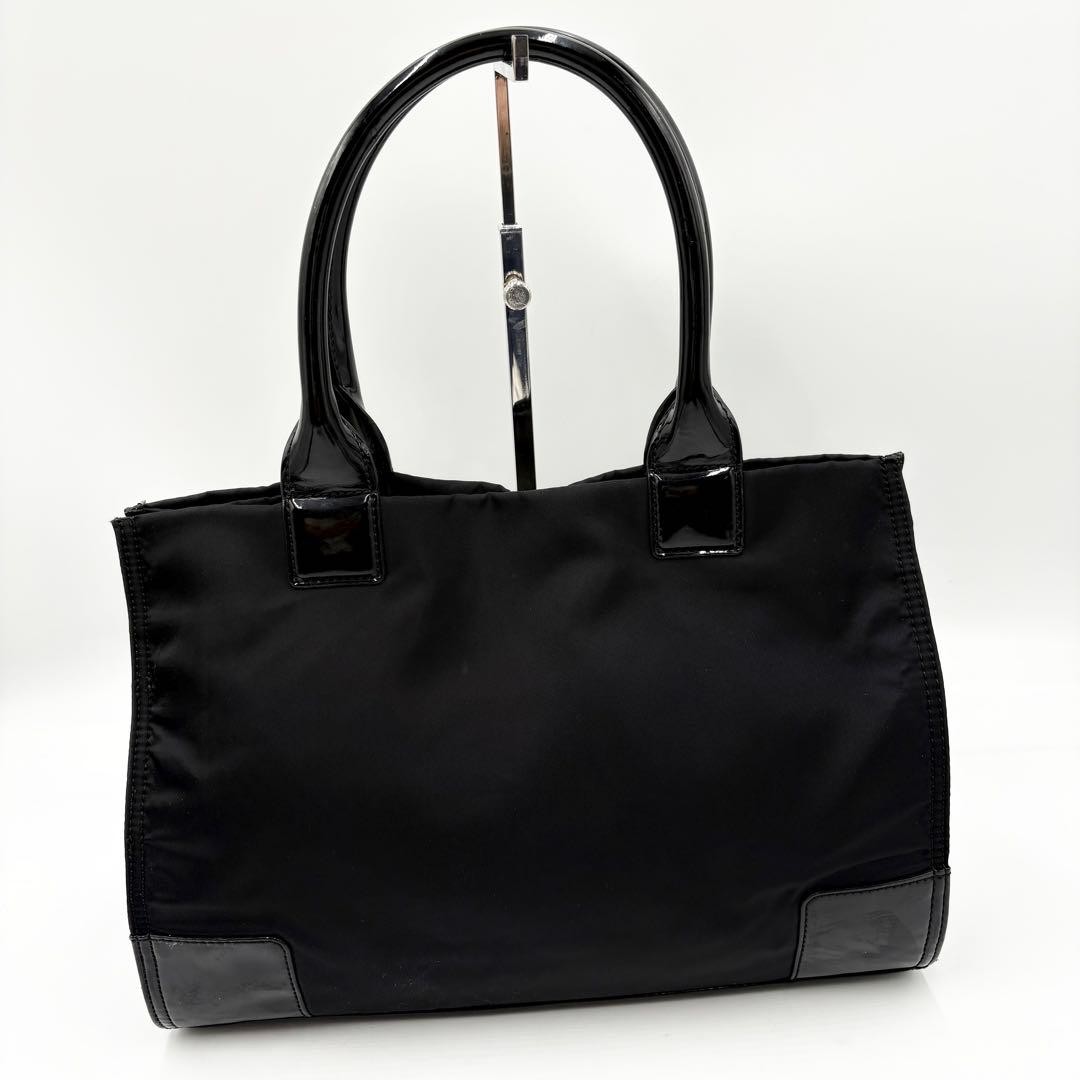 Tory Burch Ella Tote Bag Nylon x Patent Leather Black Women's From Japan thumbnail 23