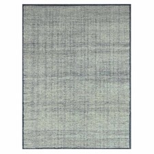 8'10"x12'1" Blue Hand Knotted Rug Wool Oxidized Grass Design, Distressed 76707