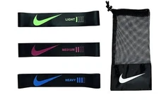 Nike Loop Mini Resistance Bands 3 Pack Light, Medium, Heavy, Elastic , Black