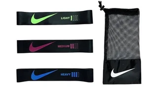 Nike Boucle Mini Bandes de résistance 3 Pack léger, moyen, lourd, élastique, noir