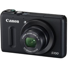 Canon PowerShot S100 Compact Digital Camera Black w/battery, charger From Japan