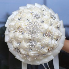 Wedding Bouquets for Bride Bridesmaid Brooch Bouquet Handmade Artificial Flow...