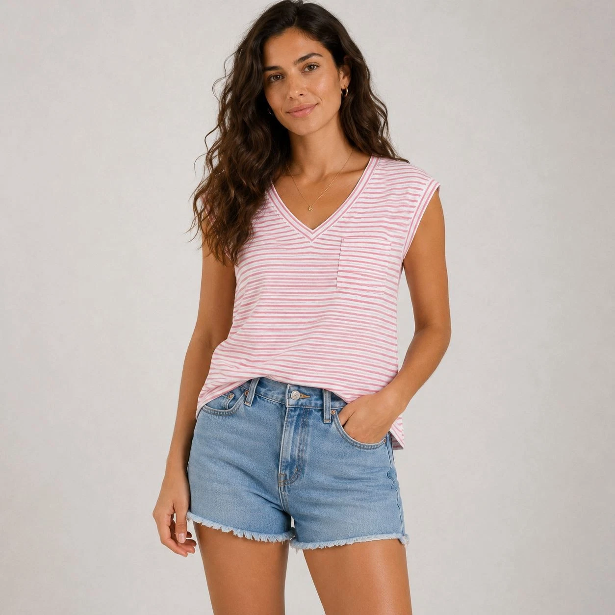 Womens White Stuff Red Iris Linen T-Shirt V-Neck Short Sleeve Summer Lightweight