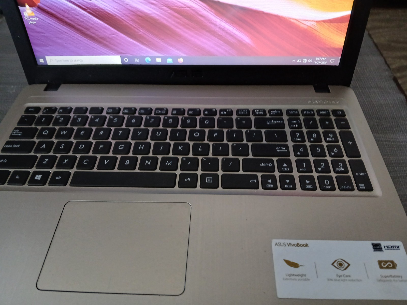 Cheap 15" Asus Laptop WIN 10 Fresh Install with Spare Motherboard & Battery