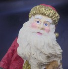 Christmas Santa Figure 12" Holding Wreath and Toy Resin — photo 3