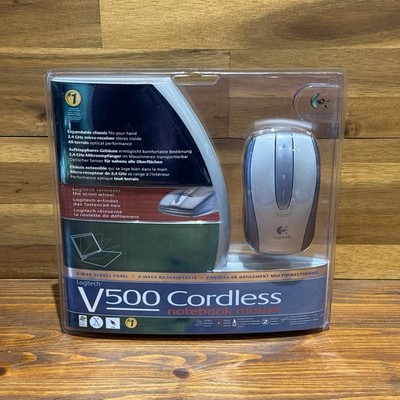 Logitech V500 Kabellose Notebook Maus 4 Wege Scroll Panel Versiegelt Neu