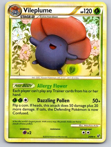 VILEPLUME 24/90 RARE HGSS UNDAUNTED POKEMON LP