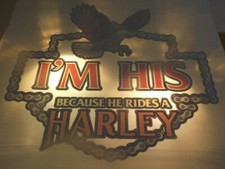 Vintage I'm His Because He Rides a Harley T-Shirt Iron On Transfer